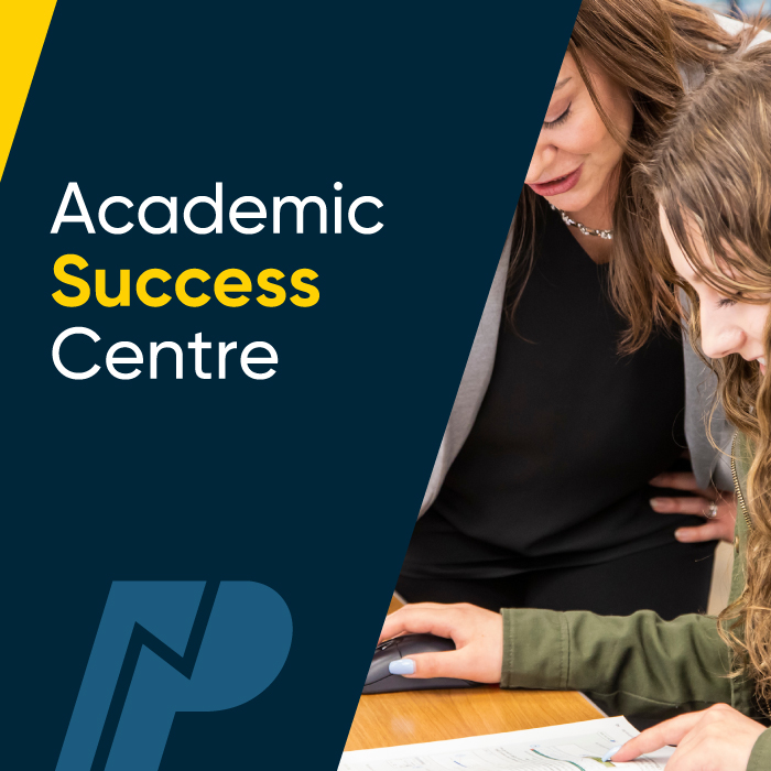 Student receiving instruction in the Academic Success Centre