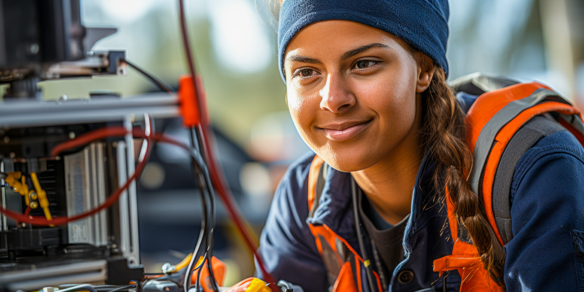 Expert in Power Distribution and Control Systems checking equipment