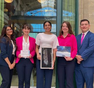 NWP Business students stand proudly with their awards after winning the 2026 Alberta Deans of Business Case Competition