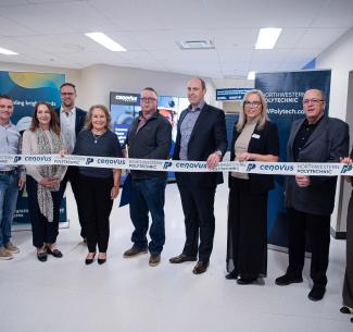 NWP Board Chair and President & CEO along with Cenovus Executive and Elected Officials cutting the ribbon of the new facility