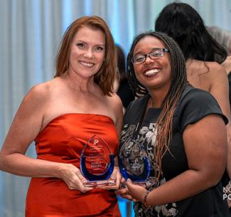 Award recipients, Eunice Friesen (L) and Mariah Braun (R)