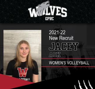 GPRC Wolves Women's Volleyball New Recruit, Jacey Ask.