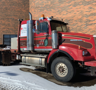 GPRC's latest tractor-trailer truck, donated by RyTy.