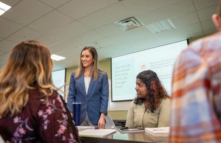 Person presenting to a group