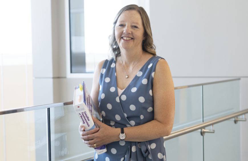 Karen Oostra, Nursing instructor posing in the Health Education Centre