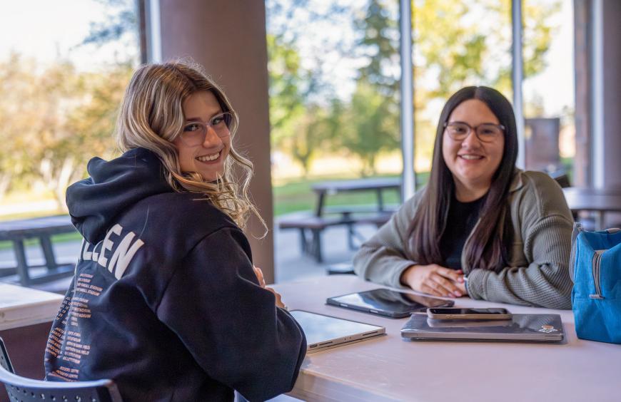 Student group reading in the library