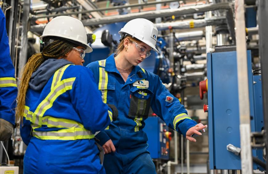 Power Engineering students working in the lab