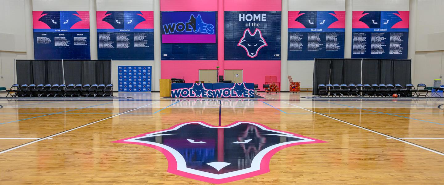 The inside of the main gym at Grande Prairie campus