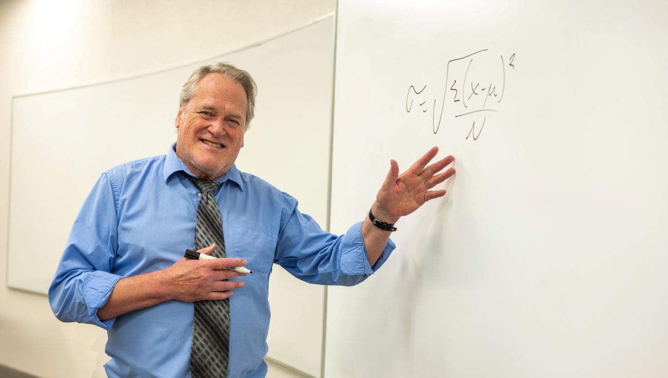 NWP instructor Dr Bluce Galenza at the whiteboard