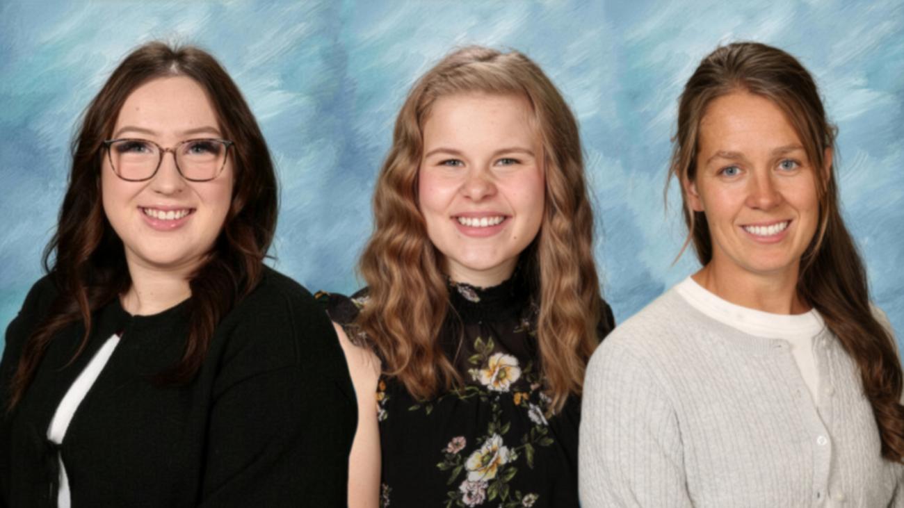 Portrait of NWP education graduates, Isabelle Kenny, McKenzie Lindstrom, and Jenny Keddie