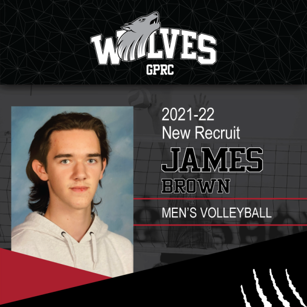 GPRC Wolves Men's Volleyball New Recruit, James Brown.