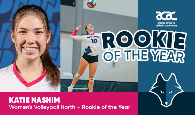 Katie Nashim Honoured as 2022-23 ACAC Women’s Volleyball North Rookie of the Year.