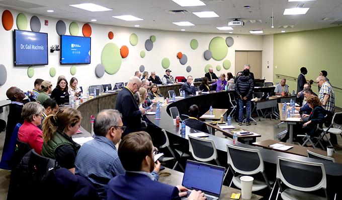 Grain producers along with panelists, industry leaders and research specialists attended the event.