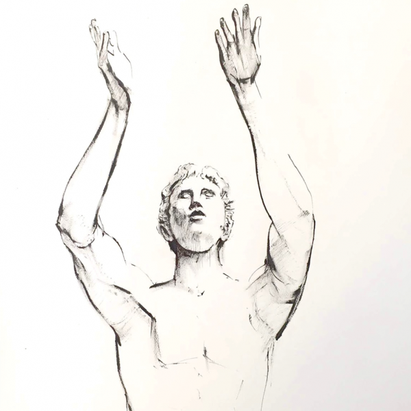 Praying Boy: Artwork by GPRC instructor Edward Bader that will be showcased at the 2021 Pride In Arts Community Show.