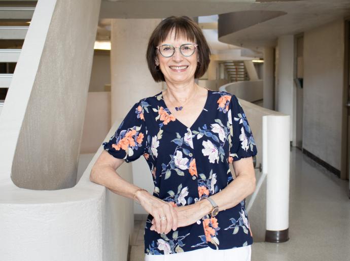 Business Instructor, Carolyn Vasileiou posing on the NWP concourse