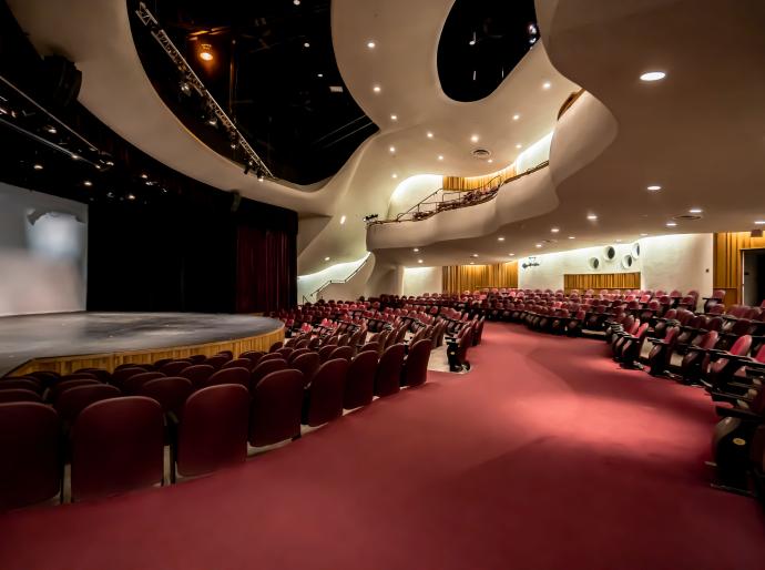 Inside of the Douglas J Cardinal Performing Arts Centre