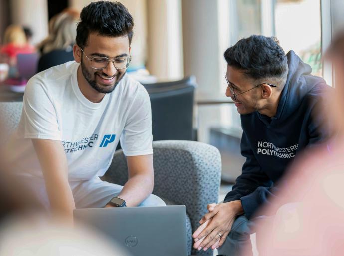 International students studying together