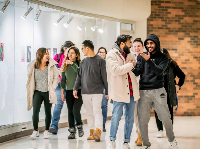 International students gathered and having a laugh