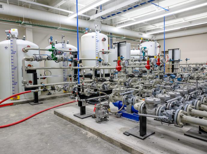 The spartan controls Power Engineering Laboratory featuring water tanks, pipes, and gauges.