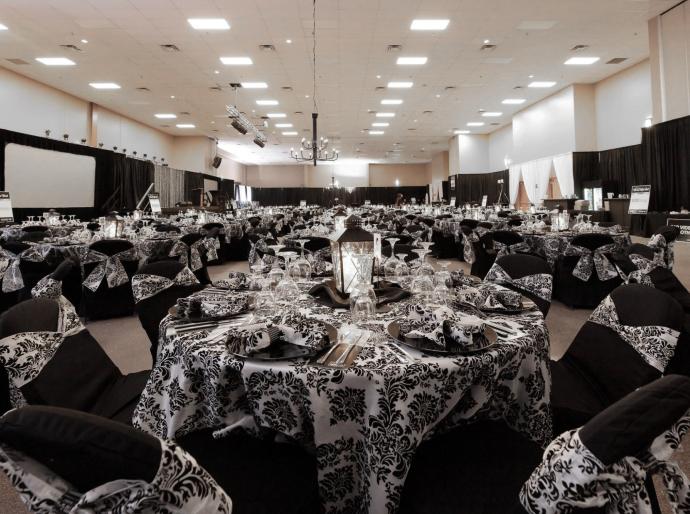 The elegantly decorated President's Ball venue ready for the arrival of guests