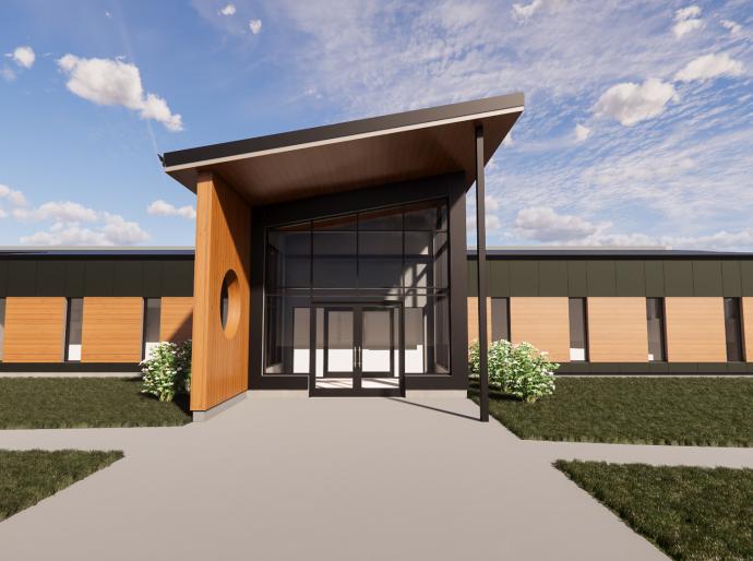 3D rendering of the Side Centre's outside facade 