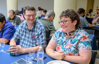 Happy NWP staff members laughing