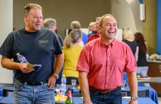 Happy NWP staff members laughing