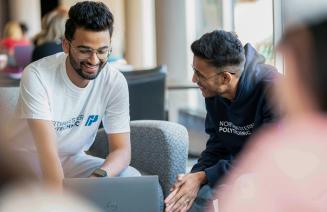 International students studying together