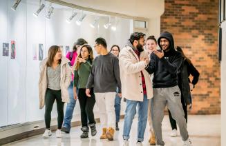 International students gathered and having a laugh