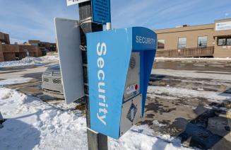 Image of the emergency security intercom at Grande Prairie Campus