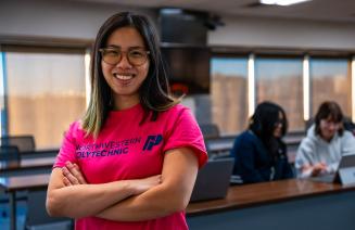 Happy international student smiling