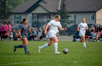 Wolves women's soccer player in action