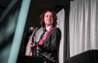 Community Alumni Award recipient, James Morrison at the microphone.