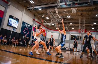 Wolves men's basketball in action