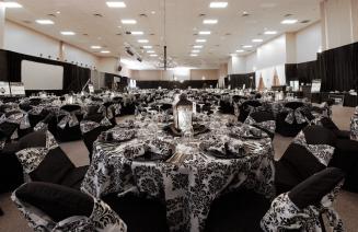 The elegantly decorated President's Ball venue ready for the arrival of guests