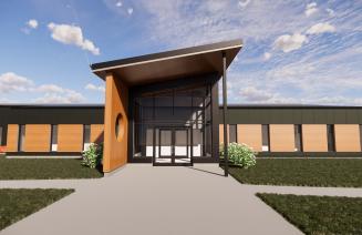 3D rendering of the Side Centre's outside facade 