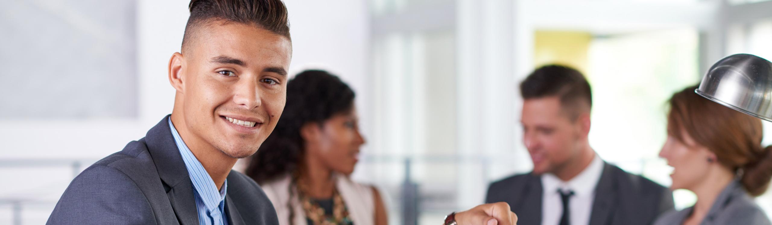 Smartly dressed man in a business meeting