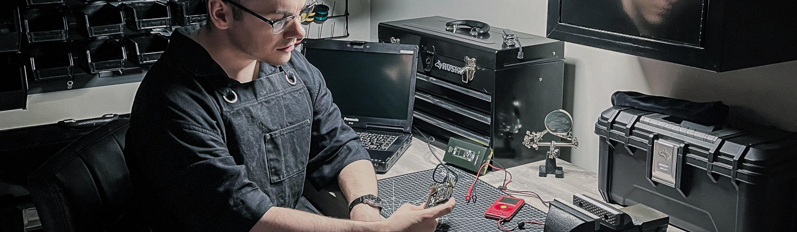 Matthew Martin in his workshop