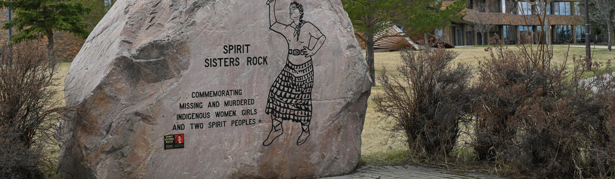 The Spirit Sisters Rock, a monument to commemorate Missing and Murdered Indigenous Women, Girls, and Two Spirit People