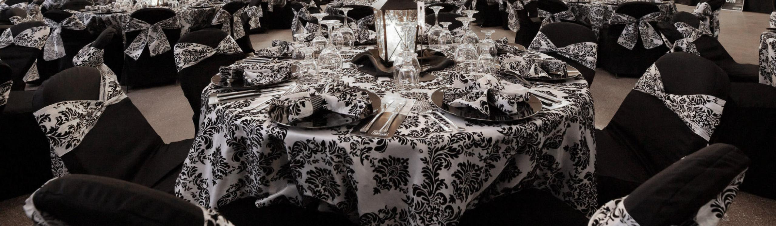 The elegantly decorated President's Ball venue ready for the arrival of guests