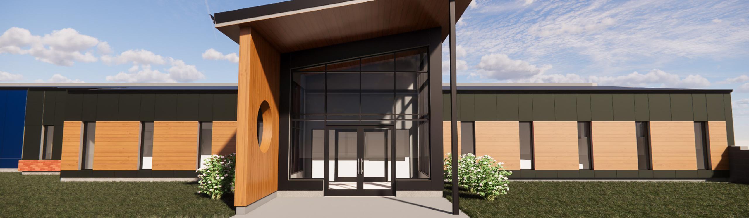 3D rendering of the Side Centre's outside facade 